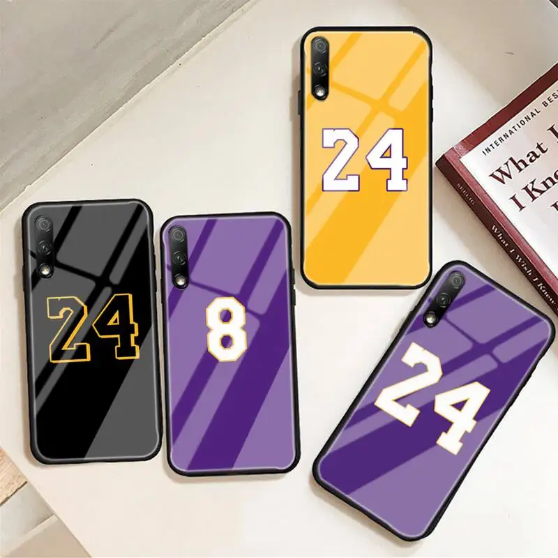 

Basketball Player Number 8 24 Phone Case For Huawei P9 10 20pro 30lite Mate 9 10lite 20pro Honor 7A 8X 9 Nova3i Tempered Glass