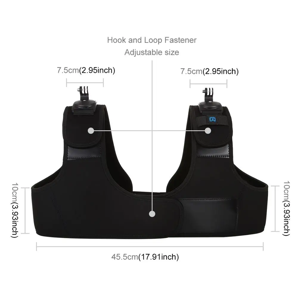 

PULUZ nepren-Correa de hombro Dual y individual, soporte para cinturn de pecho ajustable para GoPro HERO8 Black 7 6 5/ DJI OSMO