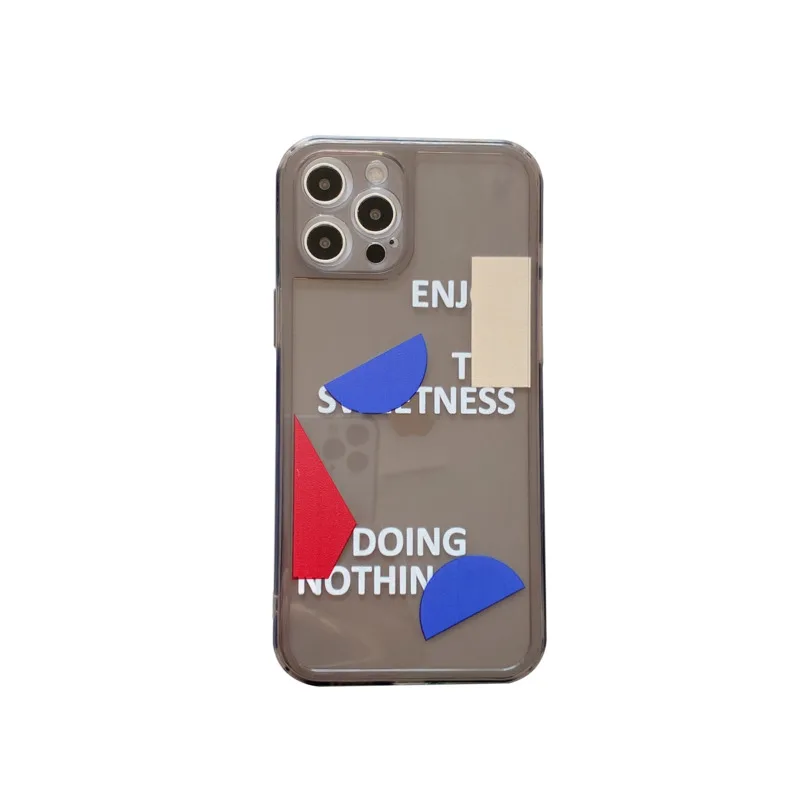 

Geometric English alphabet silicone phone case for iPhone11 12Pro Max mini X XR XS XSMax 8 7PluS anti-fall protective cover