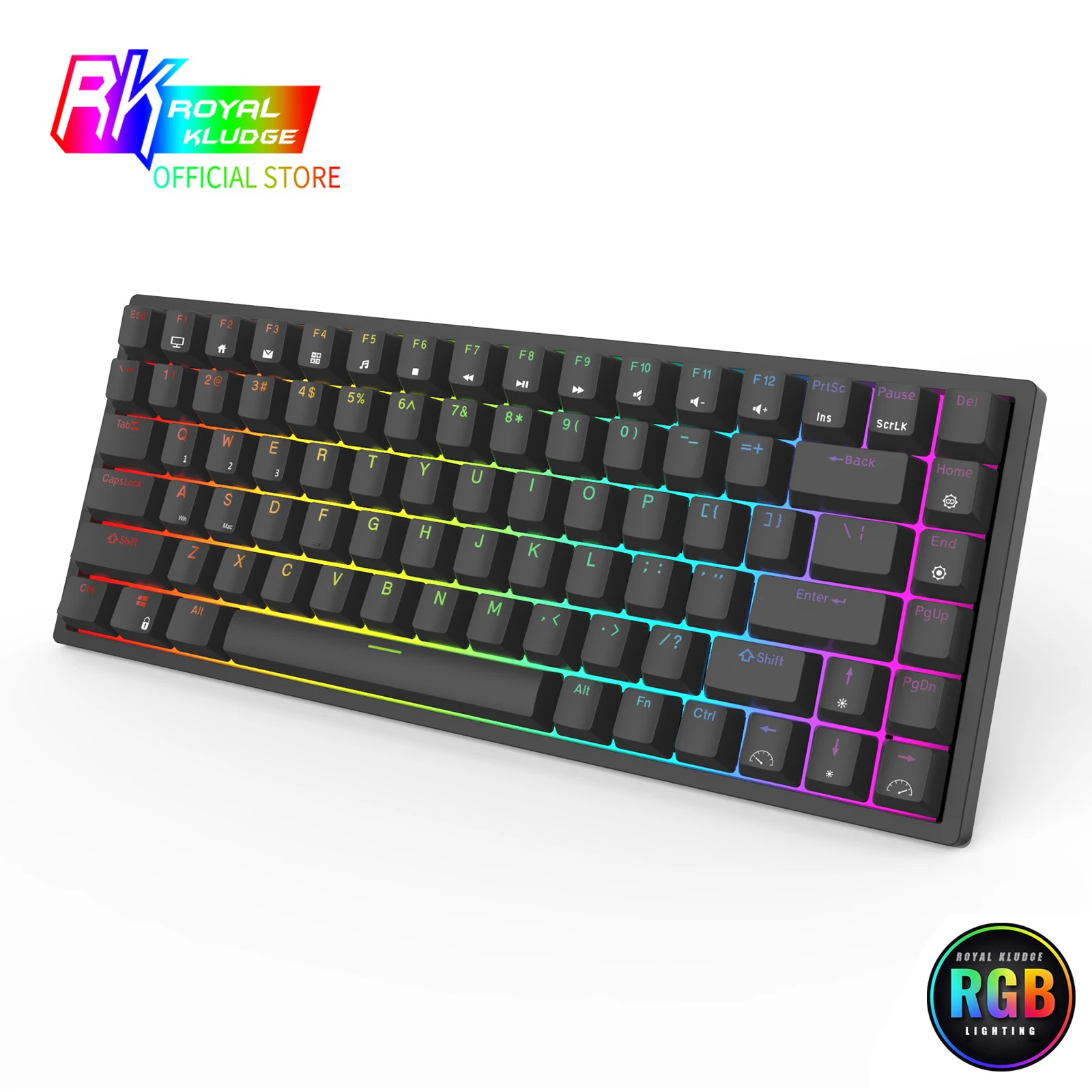 Официальная RK84 Беспроводная Bluetooth/2 4 ГГц 80% RGB Механическая игровая клавиатура три