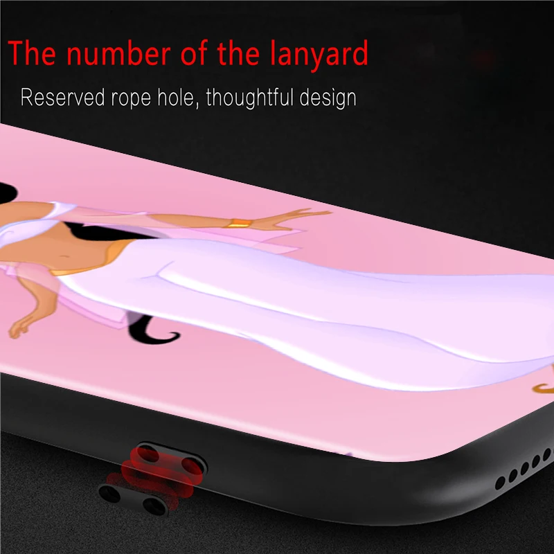 

Soft TPU Disney Princess Jasmine Shockproof Cover For Xiaomi Redmi K40 K30i K30T K30S K30 K20 10X Ultra Pro Black Phone Case