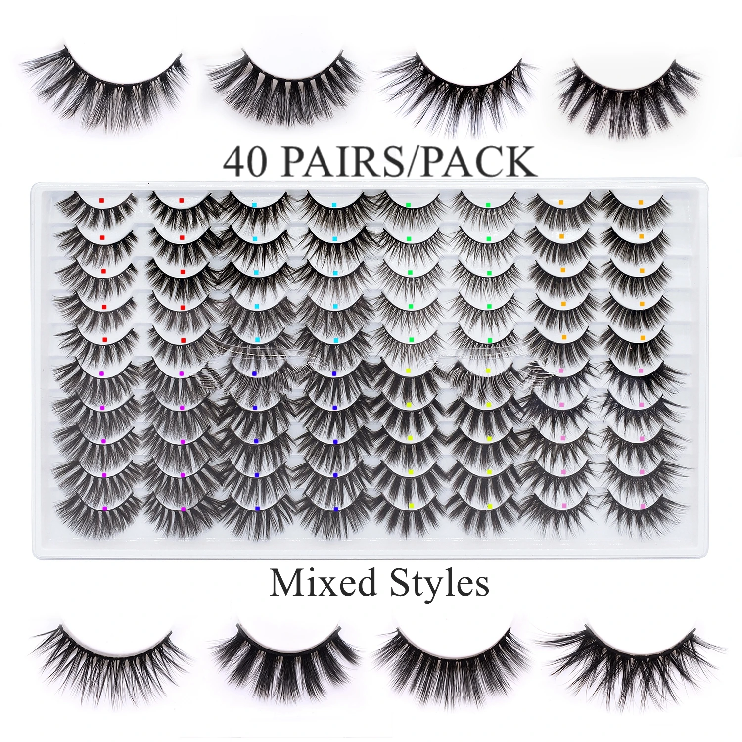 8/20/30/40 Pairs 3D Mink Lashes Pack Messy Fluffy Long Faux Cils Packaging Wholesale in Lots,Mix Dramatic Natrual Mink Eyelashes