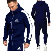 2020 new sports brand mens suit zipper hoodie casual sportswear autumn and winter warm plus velvet mens clothing