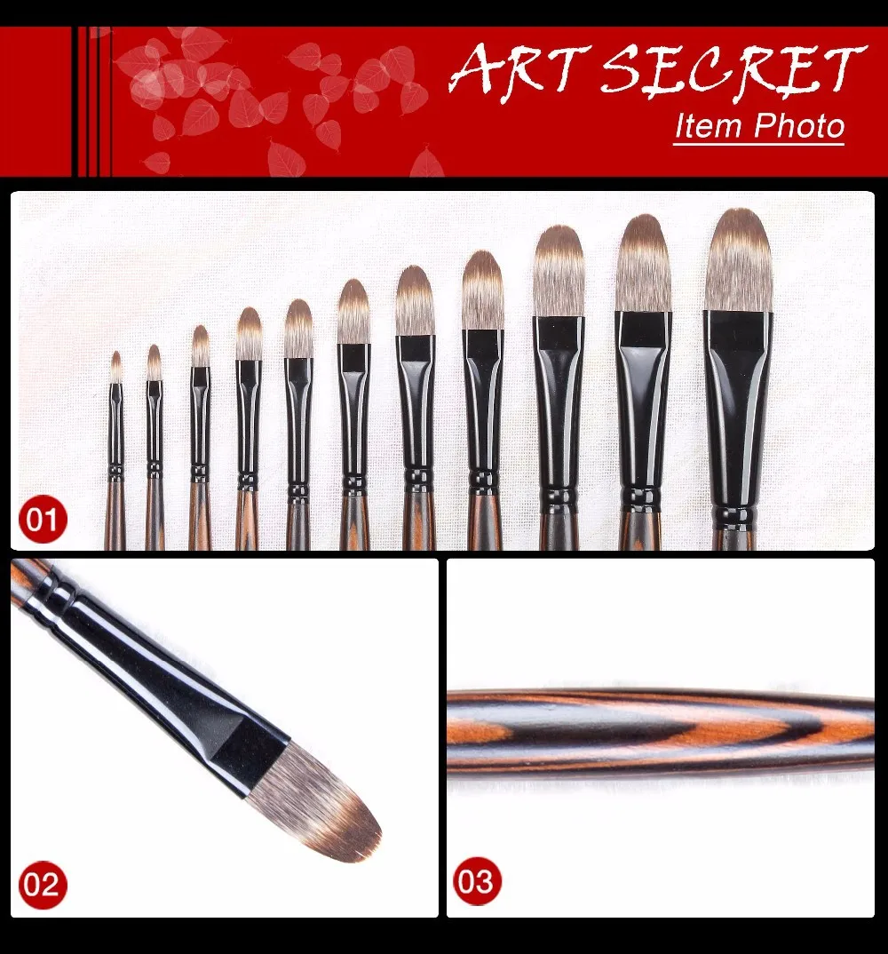 ArtSecret Half Circle Hair Korea Taklon деревянная ручка акриловая и искусственная фотография 2014FB