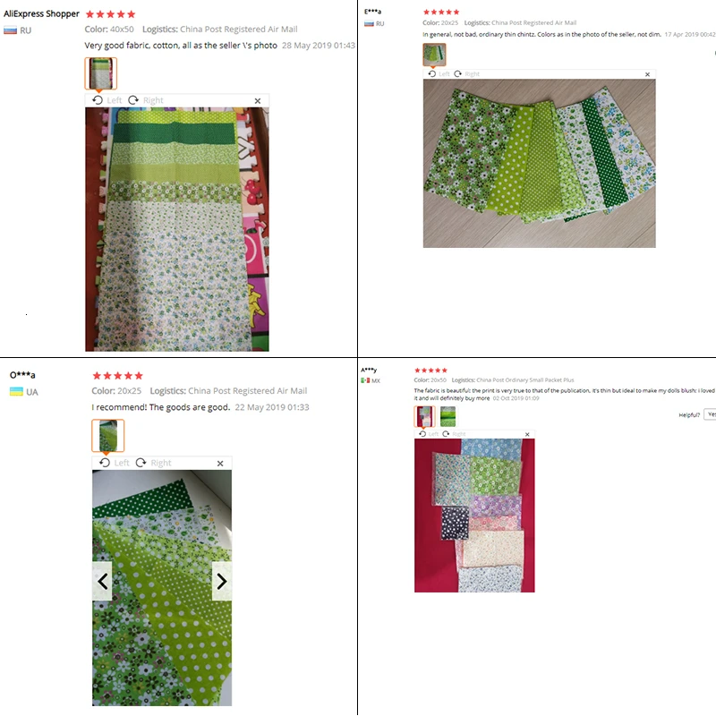 Комплект готовых цветов Teramila в горошек 7 шт. 100% хлопчатобумажная ткань стиле