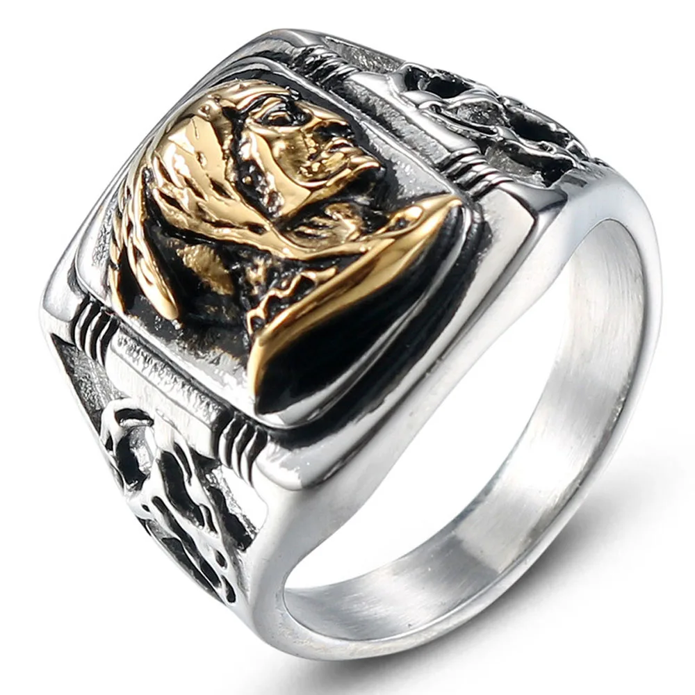 Мужское кольцо из нержавеющей стали в стиле панк европейском и американском