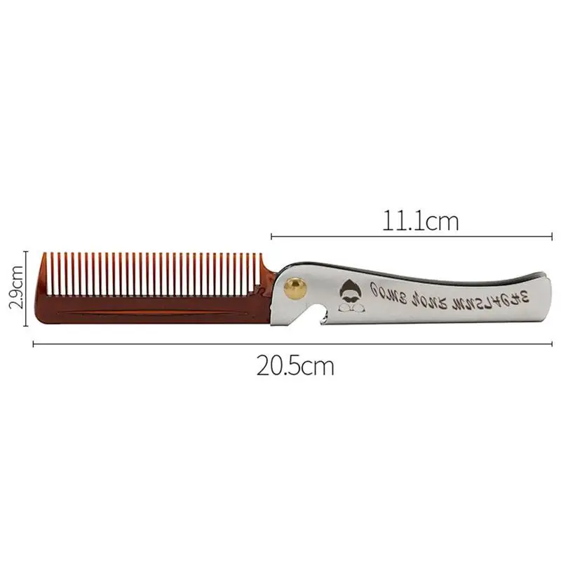 

Foldable Beard Styling Comb Mustache Clip Hairstyle Gift Valentine's Day Hair Brush Tool Handmade Massage F4L7