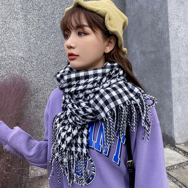 

Winter Scarf For Women Plaid Scarf Shawl Wraps Bandana Pashmina Female Scarves For Woman