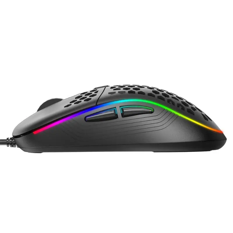 

7200DPI Adjustable 6 Buttons Gamer USB Wired Honeycomb LED Optical Mouse Hollow-out RGB Gaming Mice for Desktop PC Laptop
