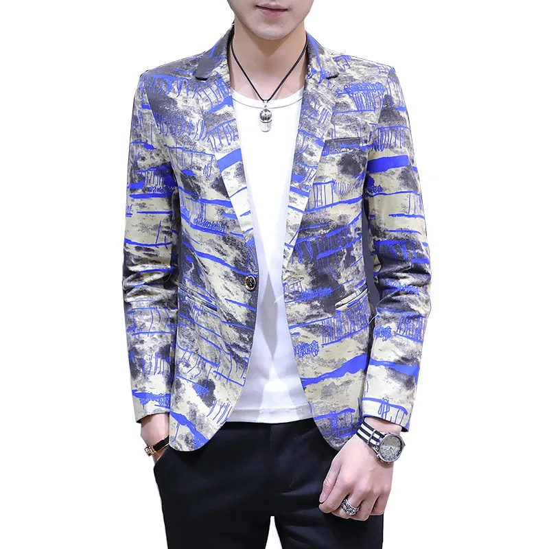2019 Осень Новый мужской блейзер дизайнерский тонкий креативный Камуфляжный принт