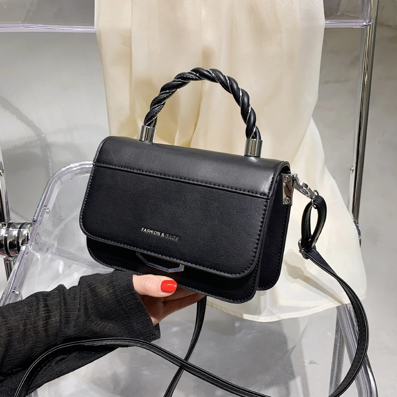 

Ladies Fashion Small Handbag Casual Shoulder Bag Pure Color Texture Messenger Bag Small Fresh Female Bag Super Fire Small Bag