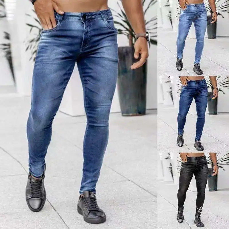 

New Denim Men's Pants Trend Black Slim High Waist Jeans Denim Pants Men Jeans for Men Casual Blue Fashion Boyfriend Jeans