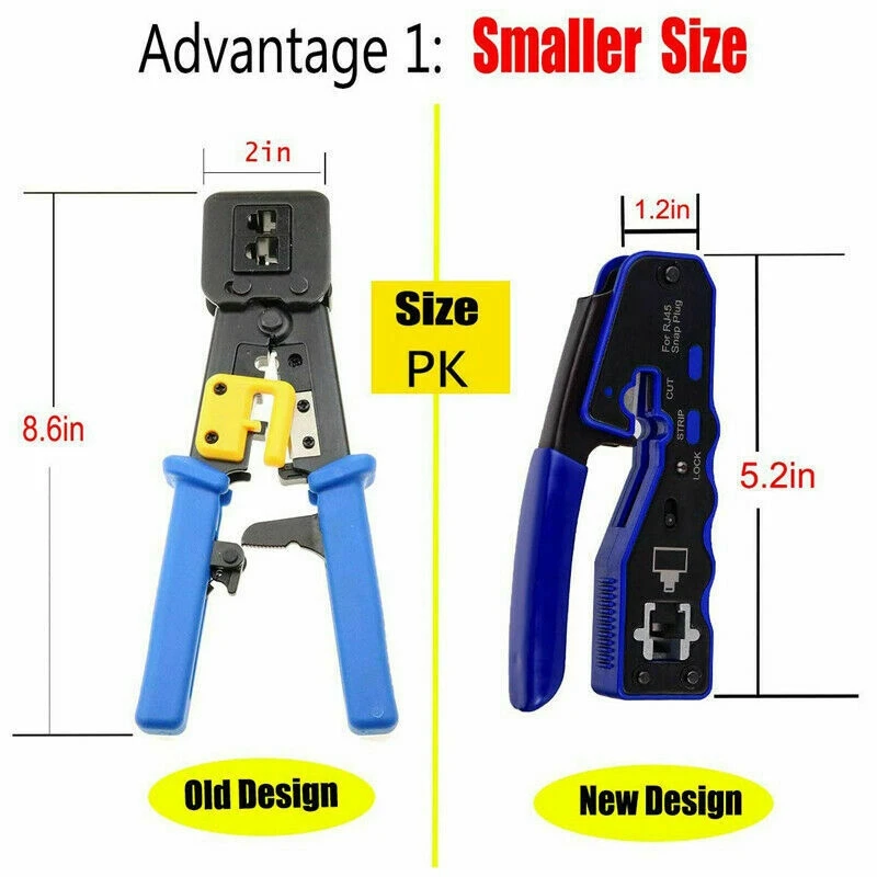 

RJ45 Crimper Tool for Cat6 Cat5 Cat5E 8P8C Modular Connectors All-In-One Network Tool Cable Crimper