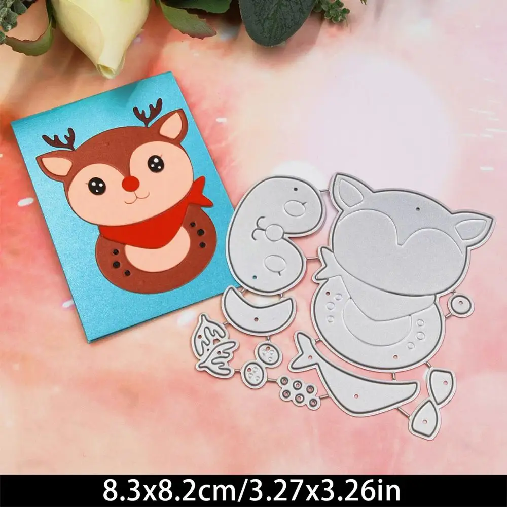 Металлические Вырубные штампы с рождественским оленем подарки сюрпризы для