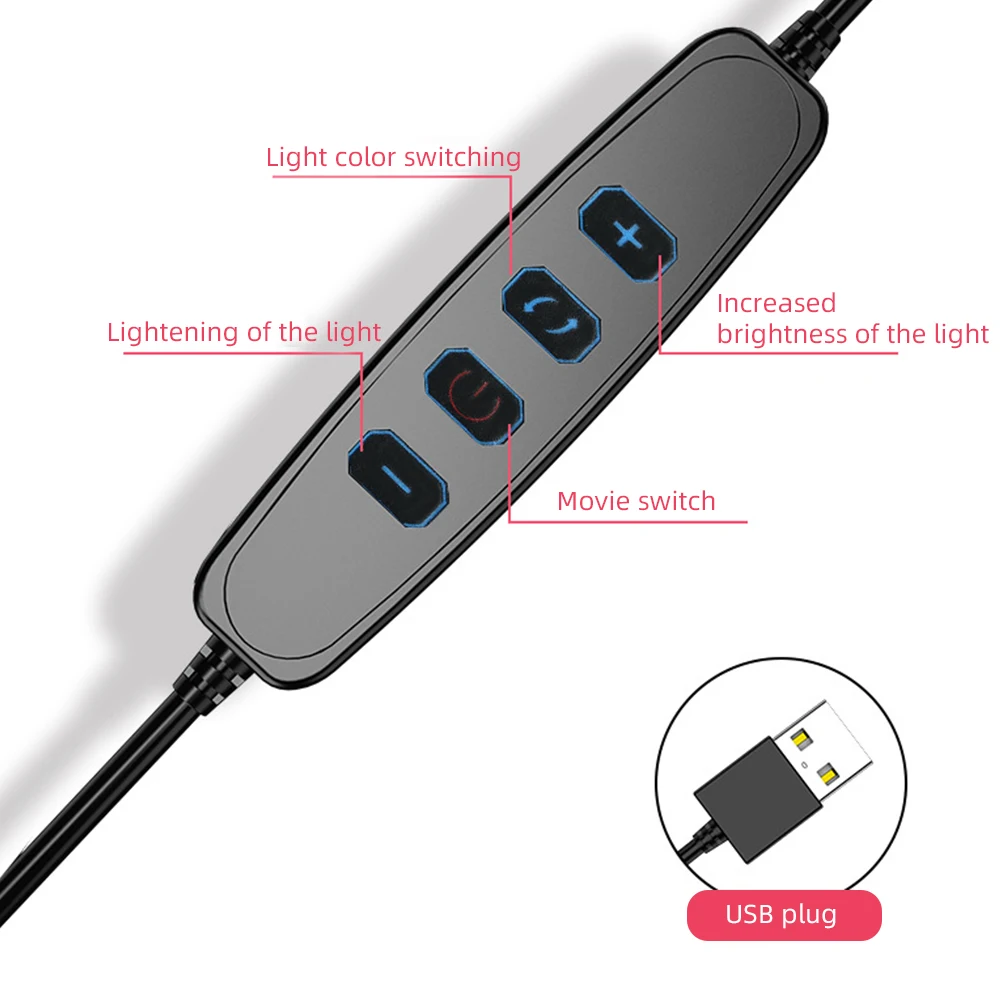 Кольцевой светильник SOLESTE 6 &quot10&quot с держателем для телефона подставкой прямого