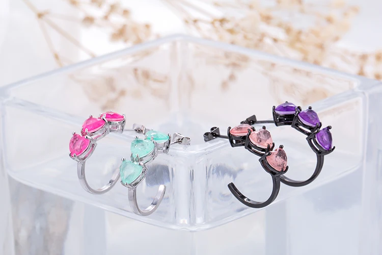 EYIKA очаровательные женские ювелирные изделия C форма смешанных цветов стеклянные