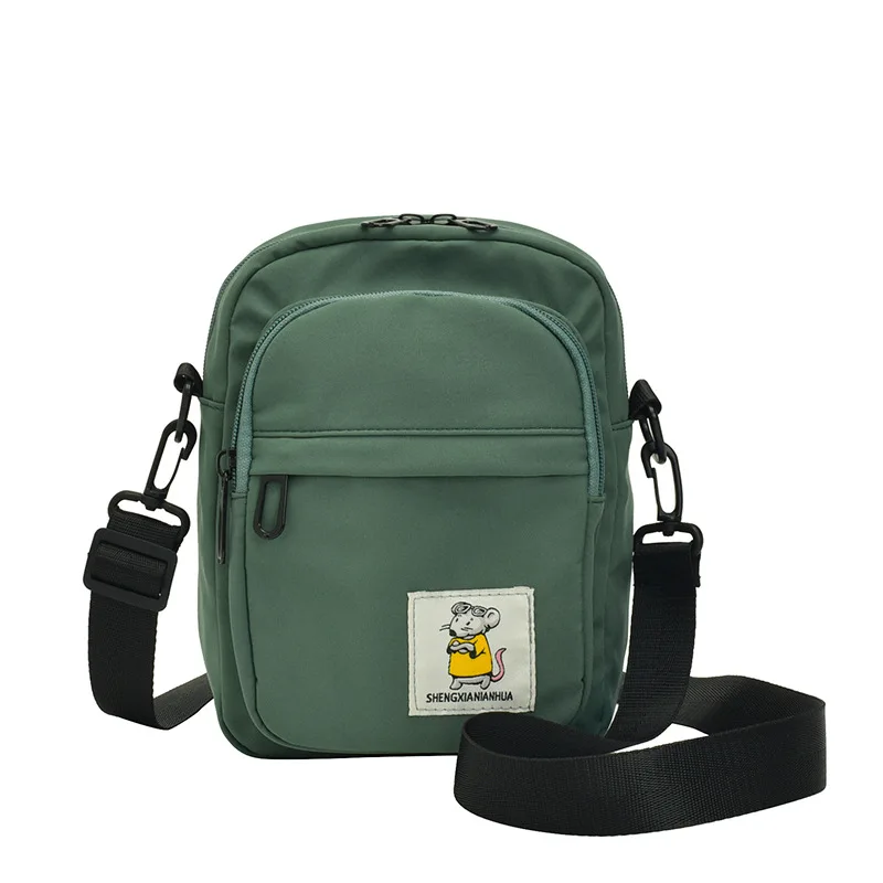 

Ladies Fashion Canvas One Shoulder Messenger Bag Pure Color Casual Tote Bag Outdoor Mini Handbag Zipper Messenger Bag