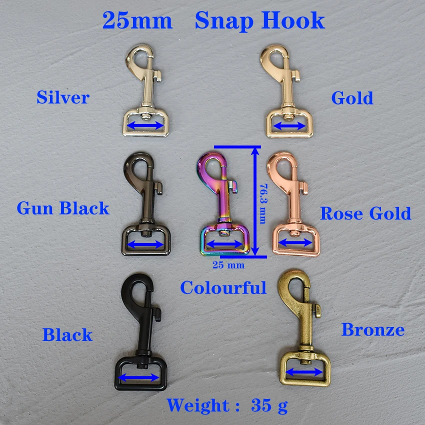 

1 Pcs 25mm Metal Snap Hook Trigger Lobster Clasps Clips Flat Bottom Spring Gate Leather Craft Pet Leash Bag Strap Belt Webbing