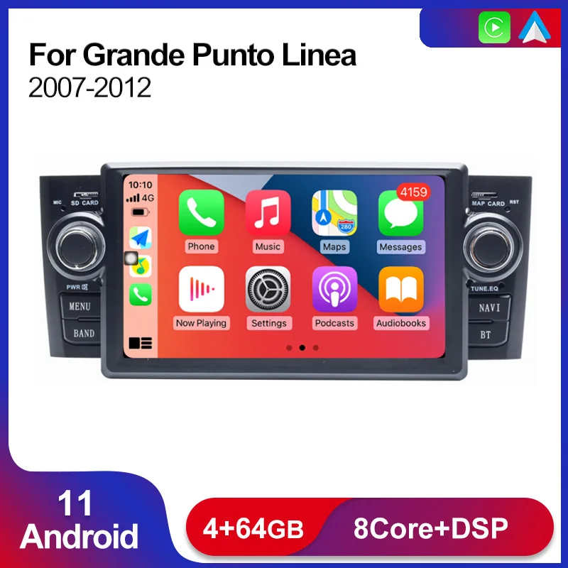 PX5 Android 11 4 + 64G Carplay автомобильный мультимедийный плеер для Fiat Punto Grande Linea 2007- 2012