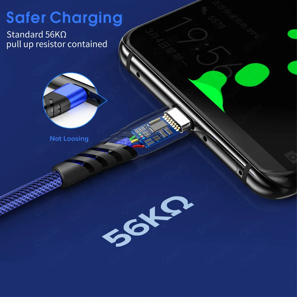 

Olnylo 1m Micro USB Cable 2.4A Fast Charging Data Cable For Xiaomi Redmi 4X Samsung J7 Android Mobile Phone Microusb Charge wire