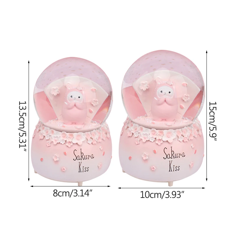 Креативный поцелуй Сакура снежный шар хрустальный вращающаяся музыкальная