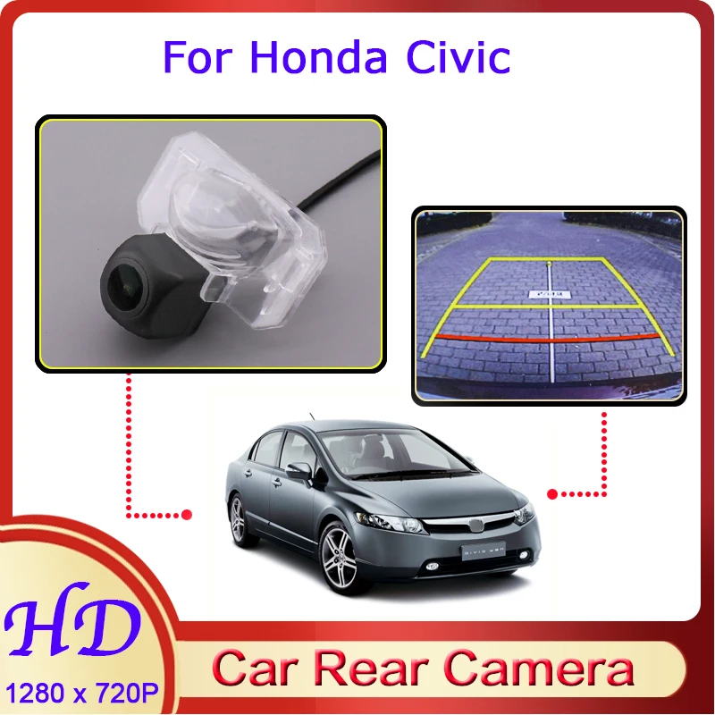 Автомобильная камера заднего вида рыбий глаз для Honda Civic 2005-2011 ночное видение HD