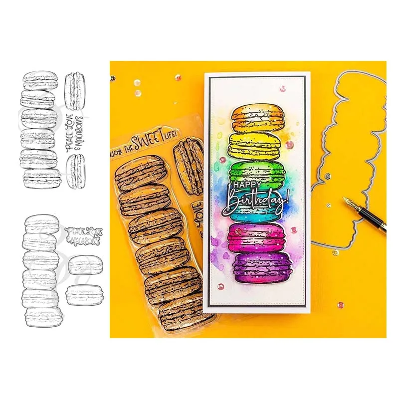 

2021 New Happy Birthday Biscuits Letter Metal Cutting Dies and Stamps Scrapbook Seal Craft Stencil Card Make Album Sheet Die Cut