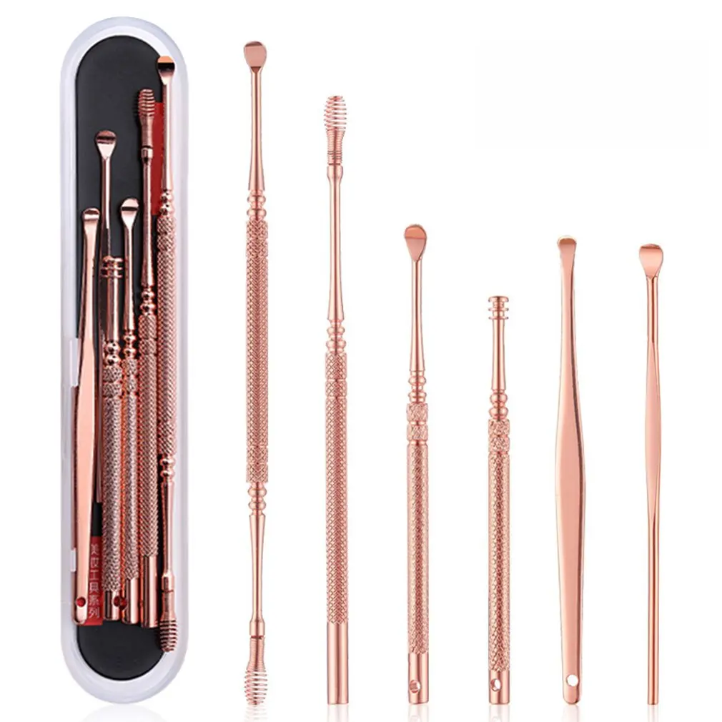 

Ear Pick Wax Remover 6PCS Spiral Earpick Ear Wax Remover Ear Scoop Spoon Double-ended Spiral Design Earwax Clean Tool