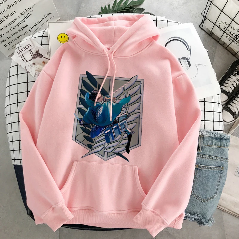 

Kawaii Attack On Titan Hoodies Sweatshirt Korean Fashion Anime Manga Loose Hooded Sweatshirt Hoody y2k itself Clothes