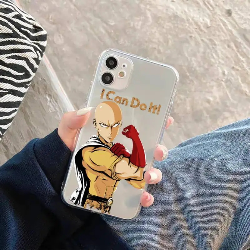 

Anime One Punch Man Phone Case Transparent for iPhone 12 11 mini pro XS MAX 6 6S 8 7 Plus X 5S SE 2020 XR