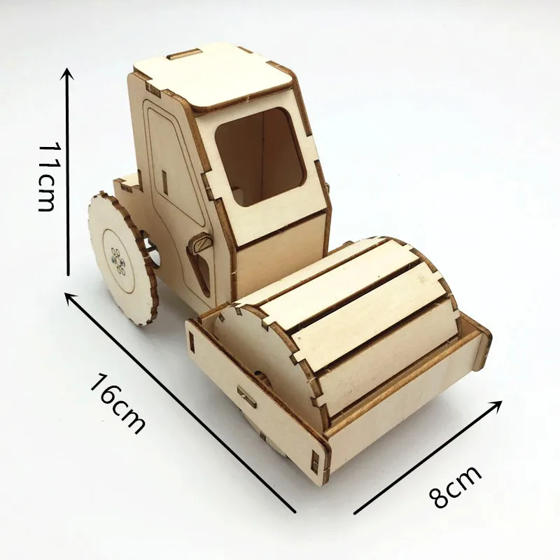 

Happyxuan DIY Road Roller Science Engineering Construction Kits Wood STEAM Toy Kids Creative Educational Toys School Projects