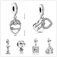 original 925 sterling silver rose heart perfect home locket pendant charm beads fit pandora bracelet necklace jewelry