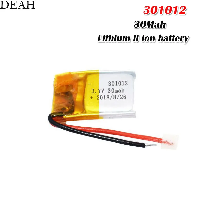 3,7 V 30mAh 301012 литий-полимерная lipo аккумуляторная батарея для gps MP3 MP4 PAD DVD DIY bluetooth наушники Динамик телефон