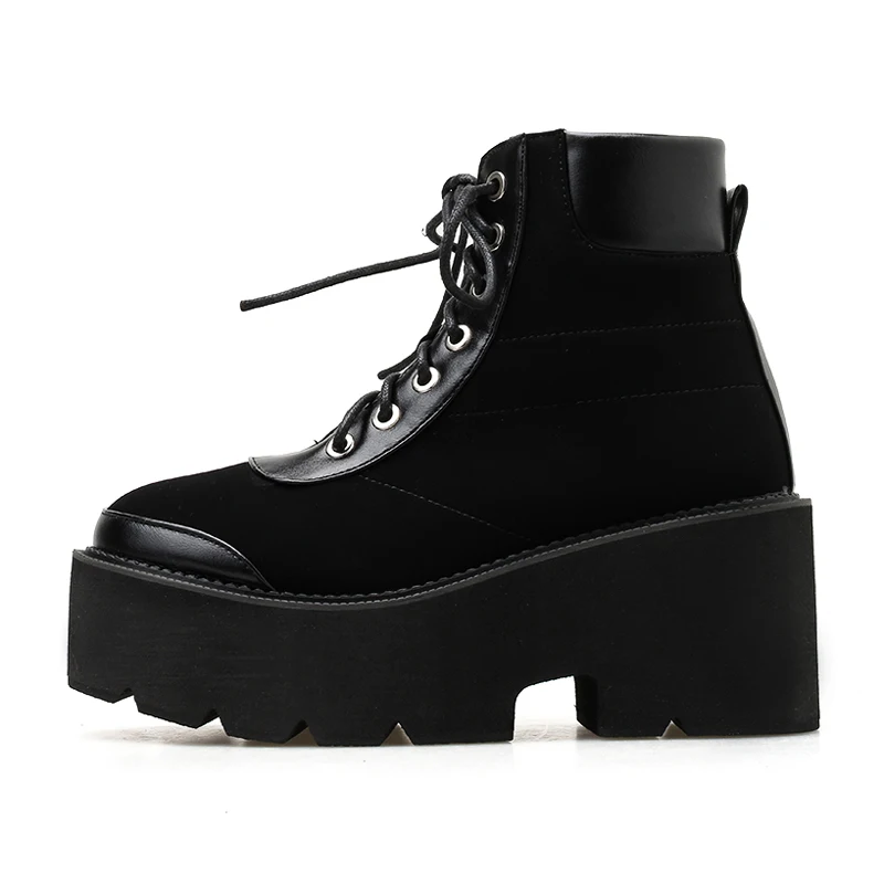 Женская обувь на меху Женские ботинки Зимние черного цвета шнуровке
