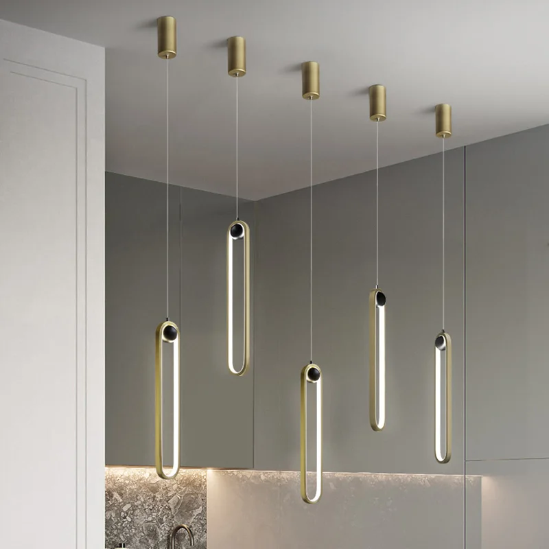 

Американский светодиодный подвесной светильник s, современный минималистичный подвесной светильник с кольцом, для гостиной, спальни, кухни, лестницы, светильники, домашний декор