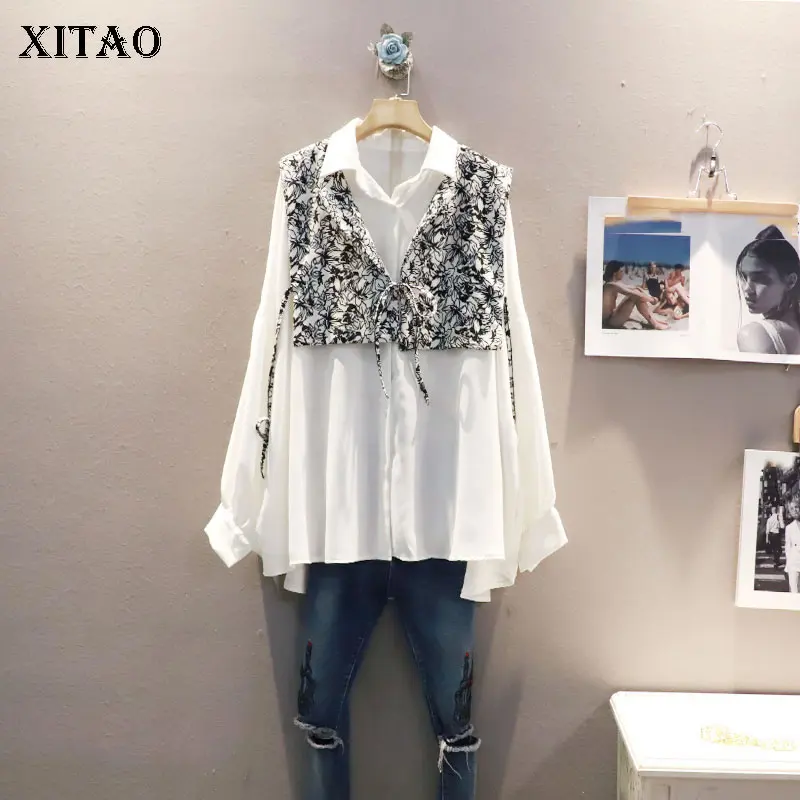 

XITAO, женская блузка, модный новый комплект из двух предметов, с длинным рукавом, плиссированная, с одной грудью, богиня, Fab, повседневный стиль...
