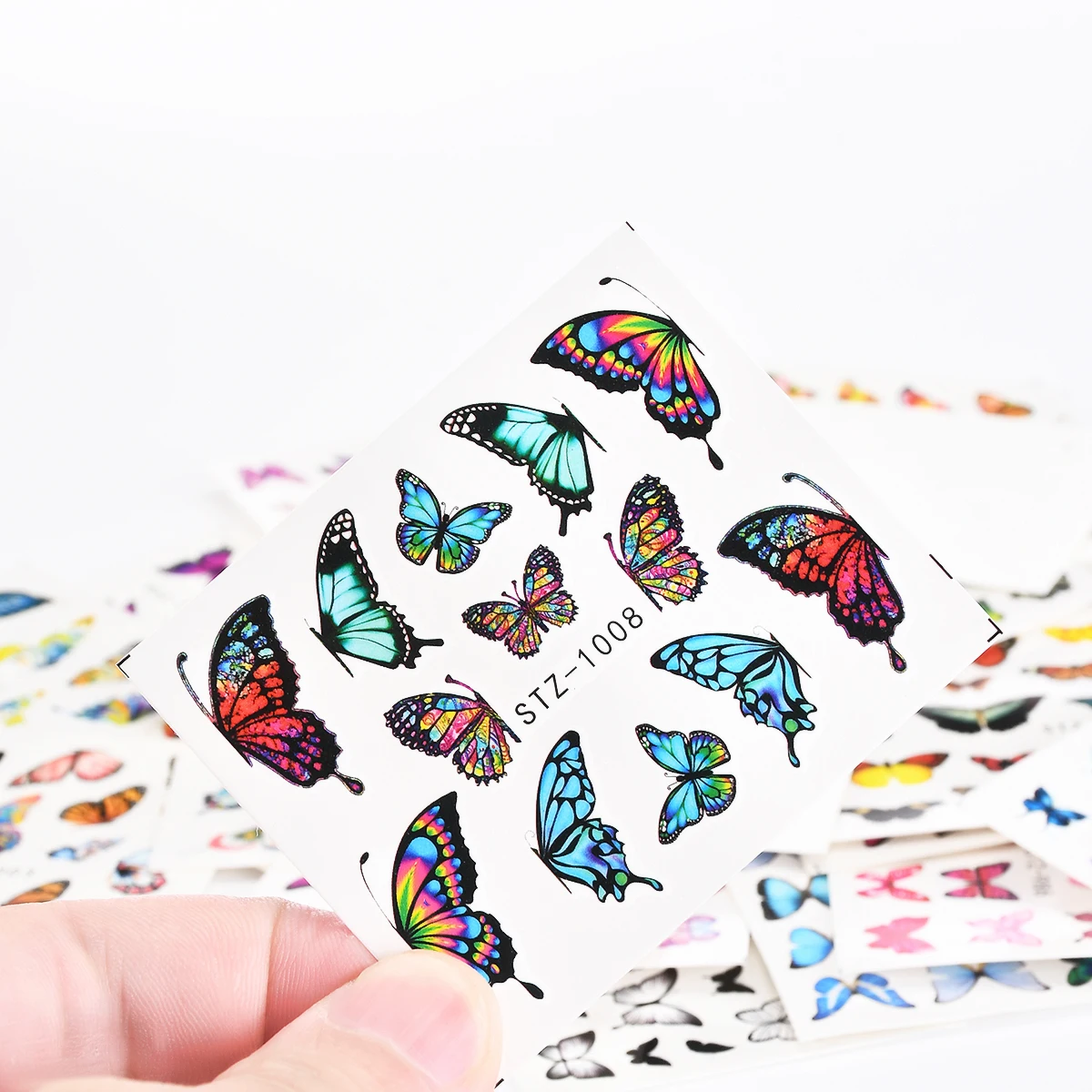 

30pc/Set Nails Sticker Flower Butterfly Water Transfer Decal Anime Black Leaf Foil Manicure Nail Art Design Slider Tips
