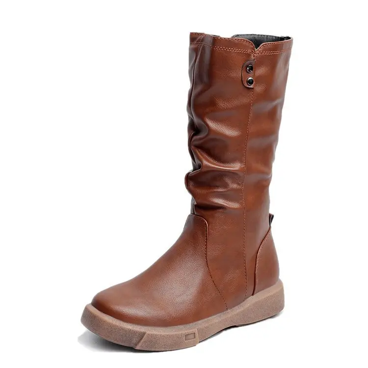 

Autumn and winter of Korean versatile anti slip middle boots, women's fashion boots