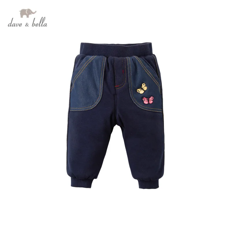

DB16305 dave bella winter baby girls fashion cartoon padded pants children full length kids pants infant toddler trousers