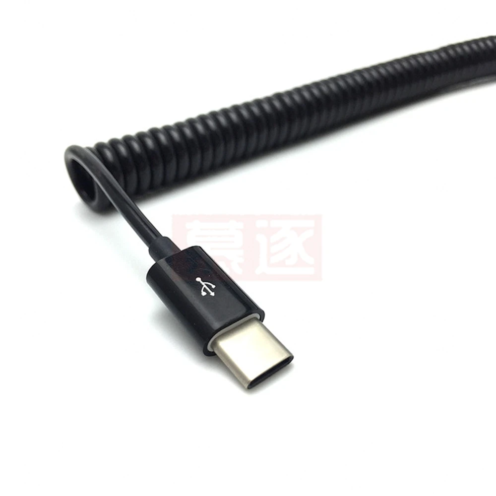 Стрейч USB-C 3.1 Тип C папа - стандартный USB 2.0 Пружинный кабель для передачи данных