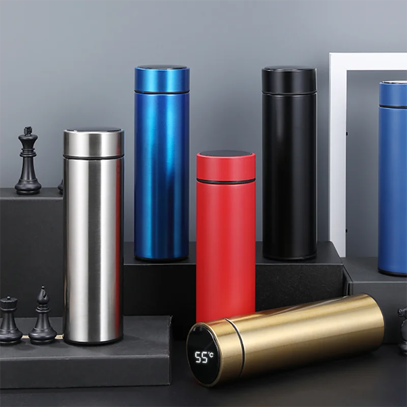 

500ml Thermo Bottle Thermal Cup Vacuum Flasks Stainless Steel Thermos for Tea Cover LED Smart Temperature Display Drinking Water