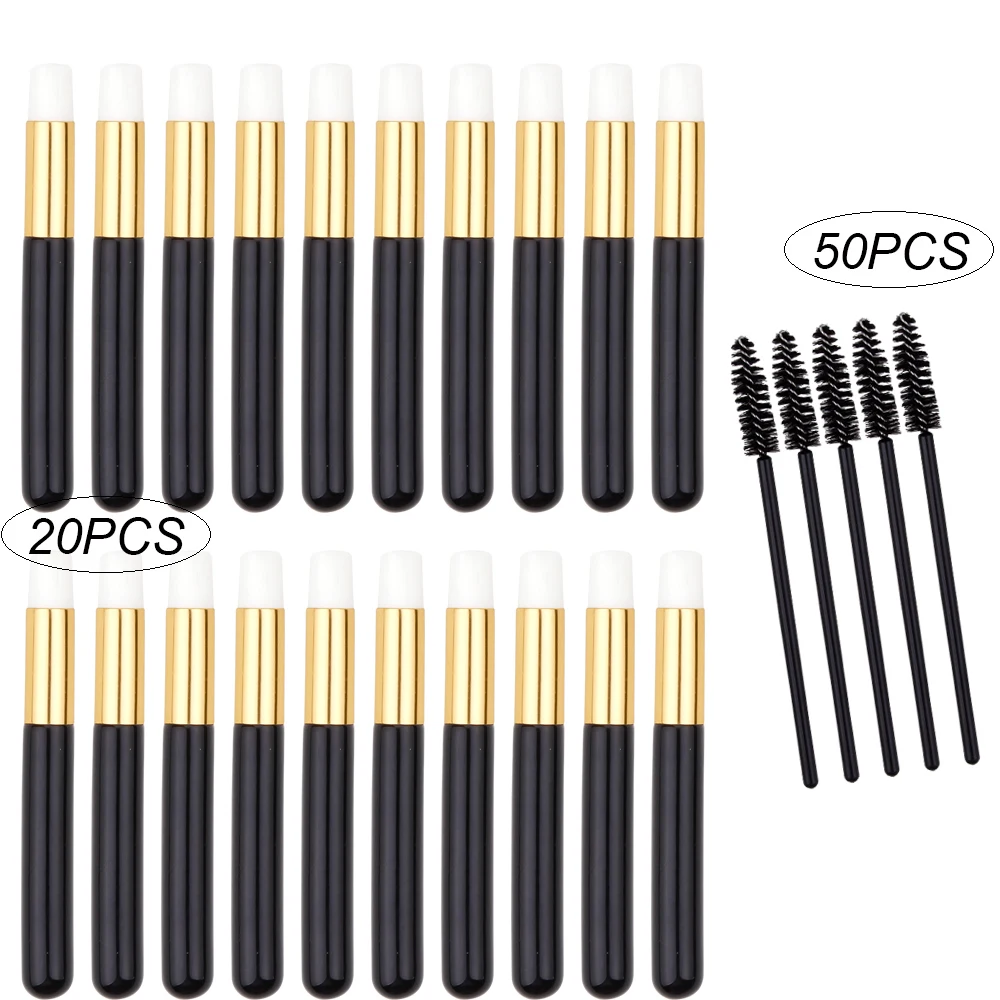 

20Pcs Eyelash Cleaning Brush Lash Shampoo Nose Blackhead Remove With 50Pcs Disposable Mascara Wands Eyelash Brushes Women Makeup