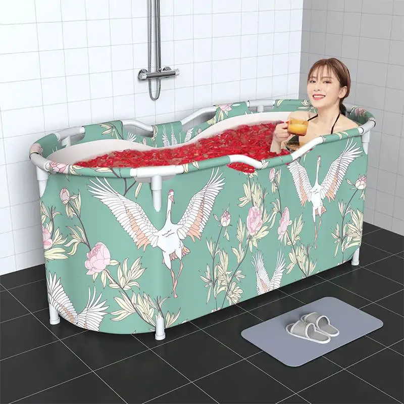 

120CM/47inch Bathtub Adult Bath Tub Barrel Sweat Steaming Thicken Portable Bathtub Home Sauna Insulation Folding Bath Bucket