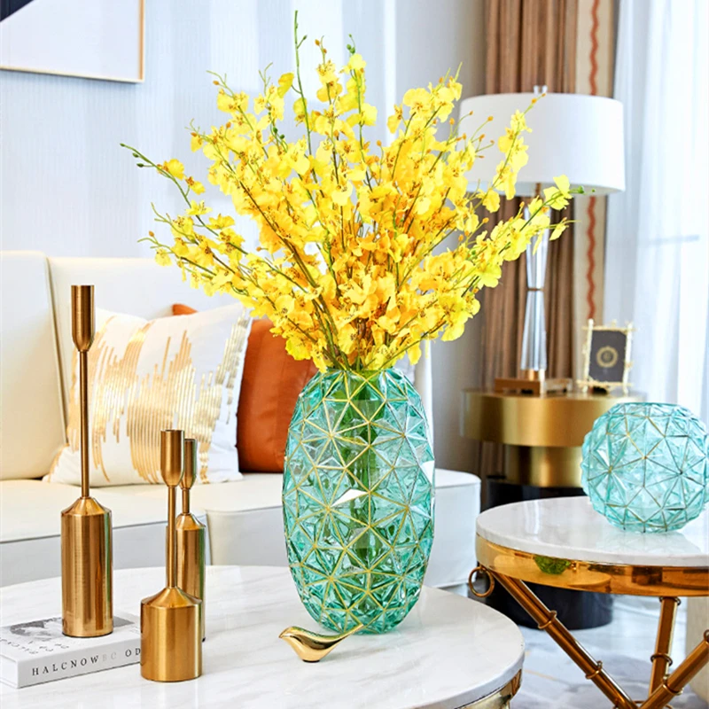 

Europe Geometry Vase Creativity Home Decor Hydroponic Glass Vases Living Room Office Desktop Flowers Vase Modern Art Flower Pot