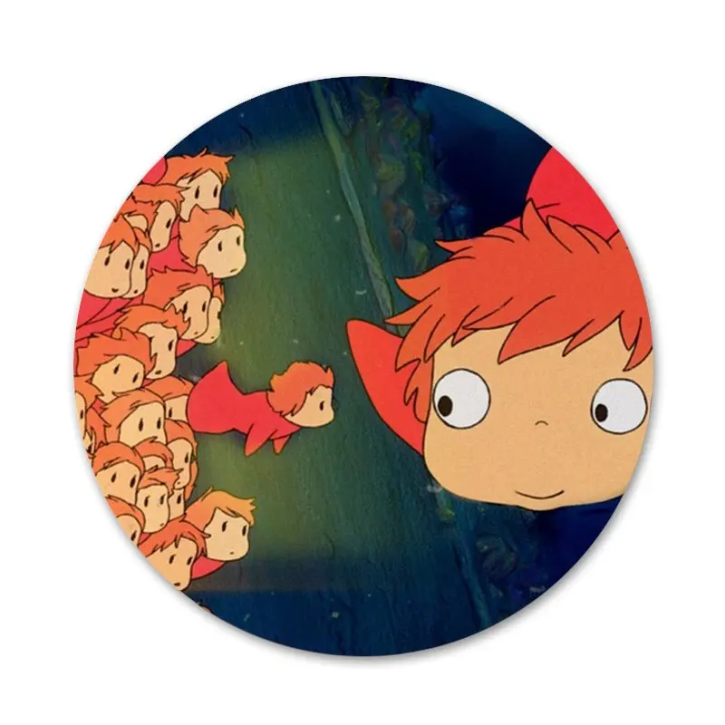 Значки Hayao Miyazaki аниме ponyo на скале 58 мм значки металлические для телефона - купить
