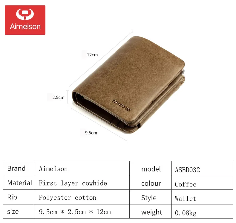 Тройной складной бумажник для паспорта мужской кошелек короткий верхний слой из