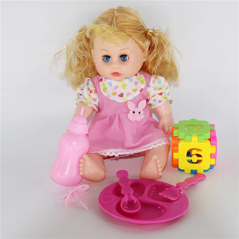 32 см мигание для кормления питья вода и говорить девочка кукла полное виниловое