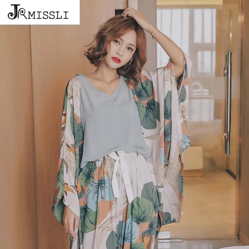 JRMISSLI 2019 новая сексуальная пижама из 4 предметов модный кардиган свободная
