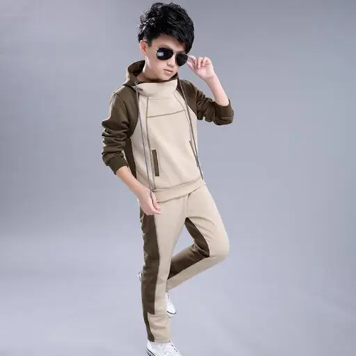 Спортивный костюм с капюшоном для мальчиков хлопковая школьная форма спортивный