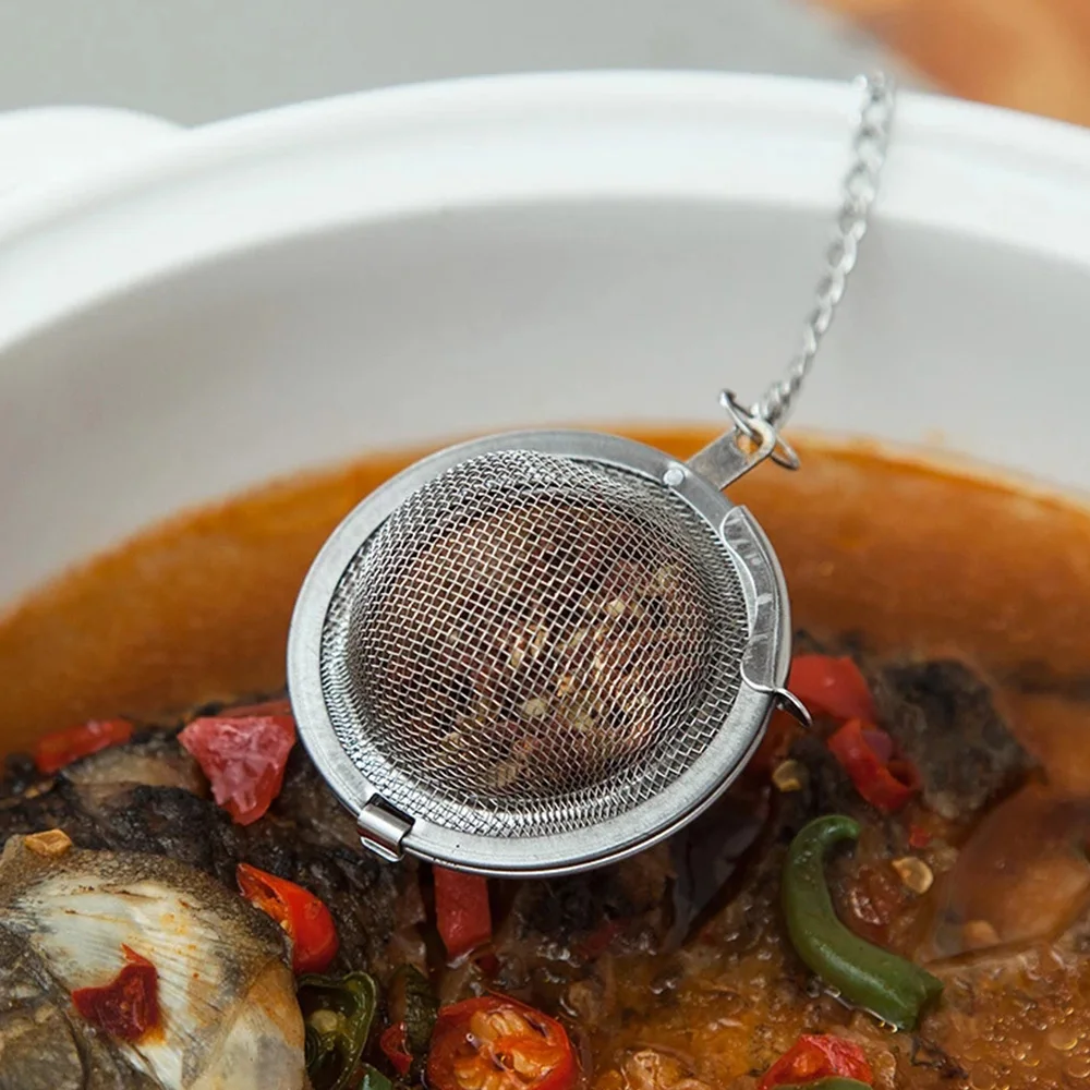 

304 Stainless Steel Seasoning Ball Ultra Fine Tea Infuser For Making Tea Boiling Soup Hot Pot Spice Drain Tea Filter Tool